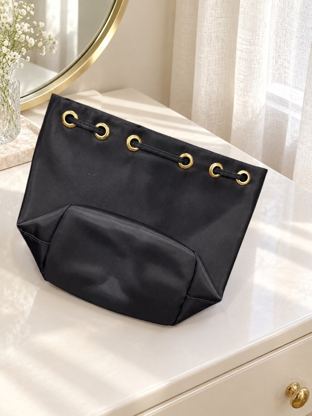 Prada Black Drawstring Makeup Bag | Beauty Essentials Pouch - Picture 3 of 6
